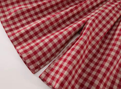 Red and white checkered fabric on a white background