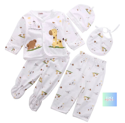 Baby Unisex Pyjamas with Animal Print Shirt & Pants. 0-3M, 3 Colours!