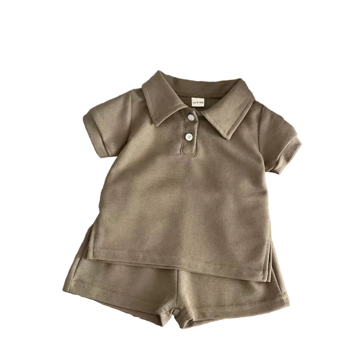 Kids Casual Solid Colour Polo Shirt & Matching Shorts Set. 3 Colours 6M-3Y