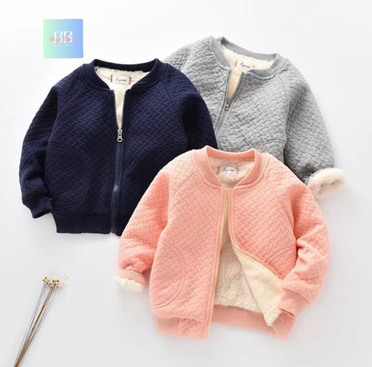 Kids Outerwear, Cute Fleece Winter Warm Casual Jacket. 3M-5Y Boy/Girl 3 Colours
