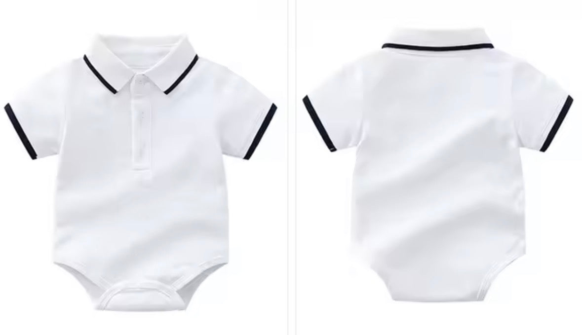 Baby Toddler Boys Romper Polo Shirt & Shorts Set. 3 Colours 9M-3Y