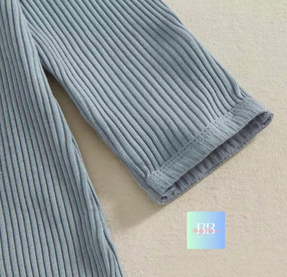 Baby/Toddler Ribbed Long Sleeve Romper with Hat. 0-12M, 4 colours available.