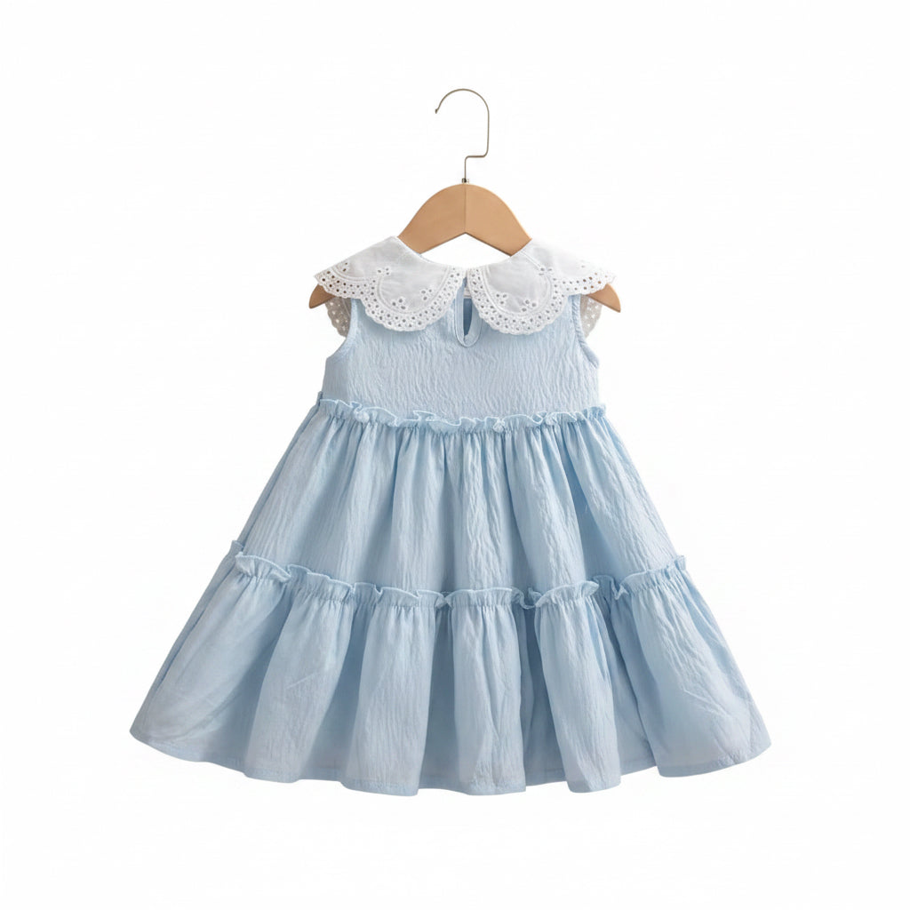 Baby Toddler Sleeveless Mid Length Cotton Dress. 3 Colours 9M-4Y