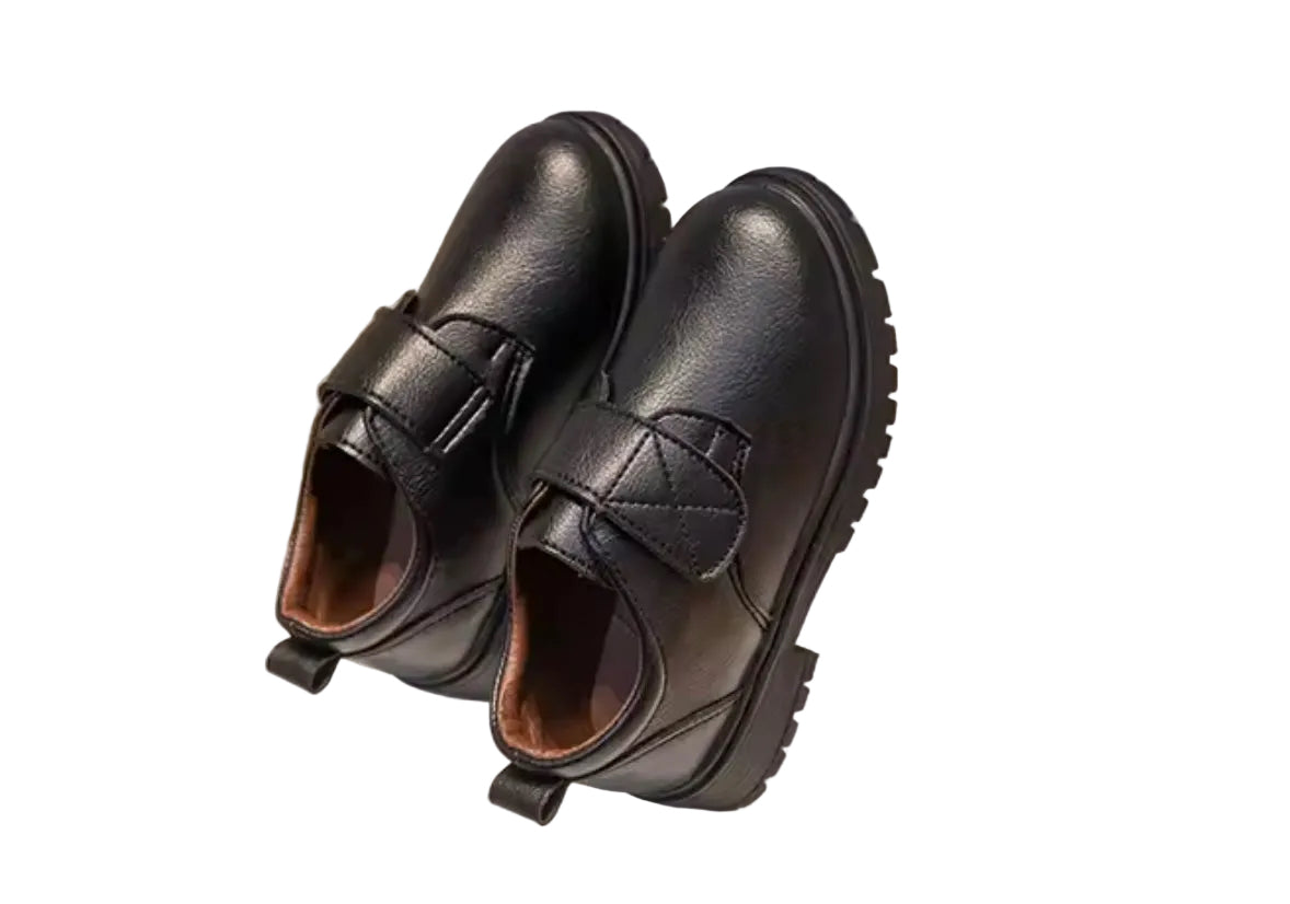 Kids Boys Leather Velcro Strap School Shoes. EU Size 25-38