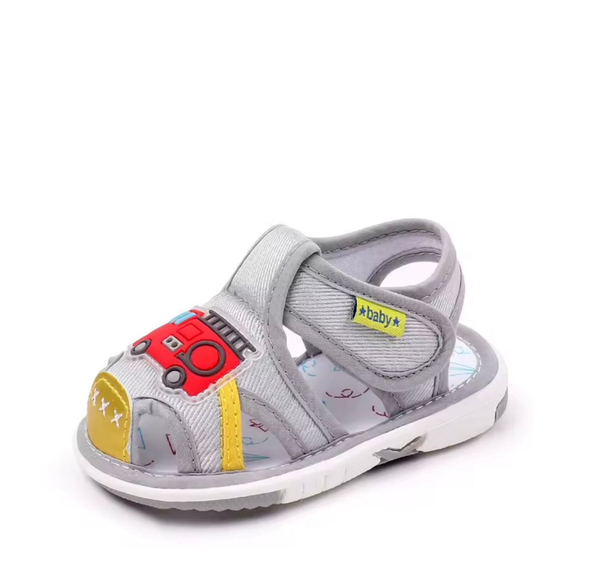 Baby Toddler Boys Fire Truck Velcro Strap Sandals. 3 Colours EU19-24