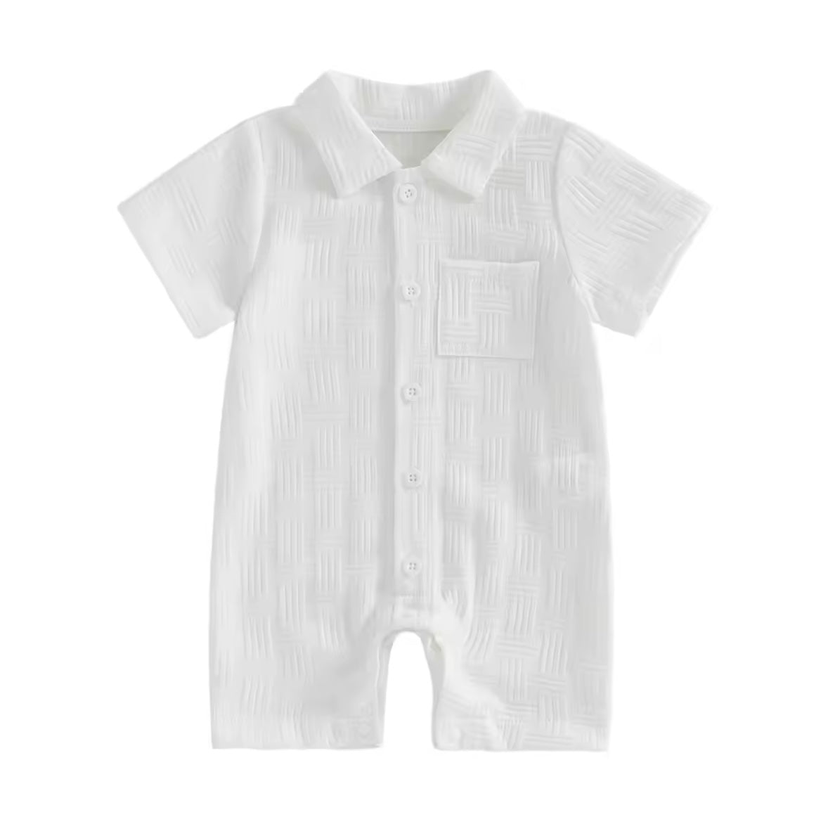 Baby Toddler Boys Lapel Button Front Romper. 4 Colours 3-18M
