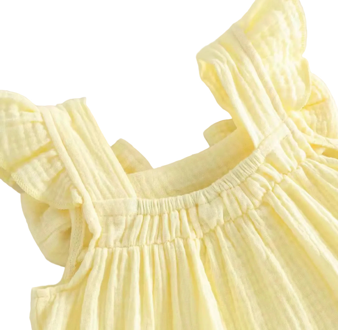 Kids Girls Muslin Ruffled Bowknot Vest Top & Shorts Set. 3 Colours 12M-4Y