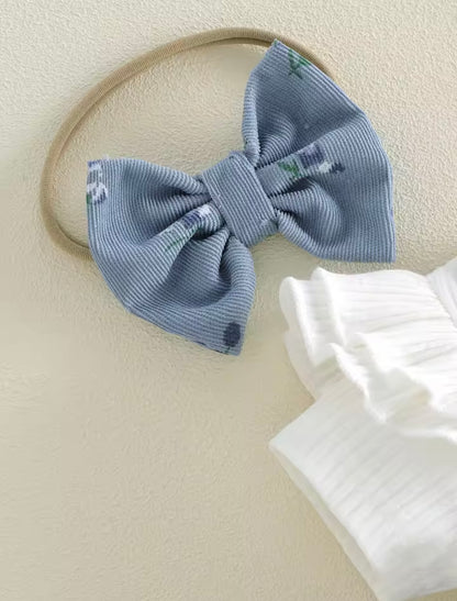Baby Toddler Romper Skirt with Matching Socks & Headband Set. 3 Colours 3M-12M