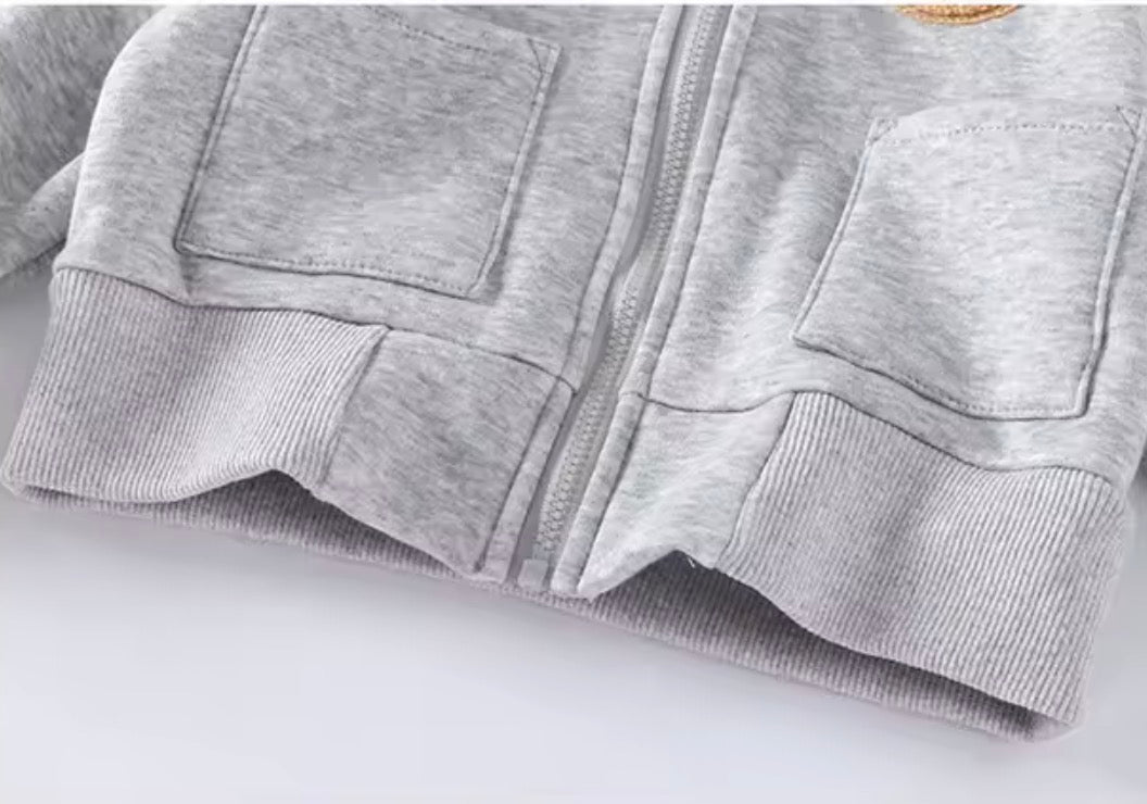 Kids Unisex Casual Zipper & Matching Pants Set. 5 Colours 18M-6Y