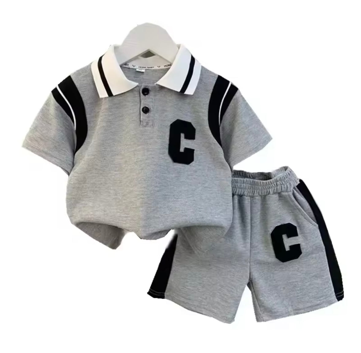 Kids Boys Casual Sports Polo Shirt & Matching Shorts Set. 2 Colours 2-6Y