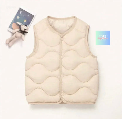 Kids Padded Sleeveless Vest/Bodywarmer with Zip. 5 colours, 2-10Y.