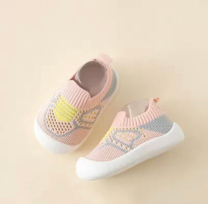 Baby Toddler Soft Slip On Mesh Sock Shoes. 5 Colours 0M-4Y