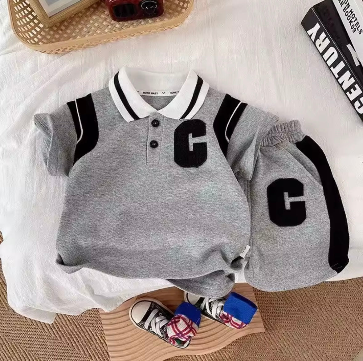 Kids Boys Casual Sports Polo Shirt & Matching Shorts Set. 2 Colours 2-6Y