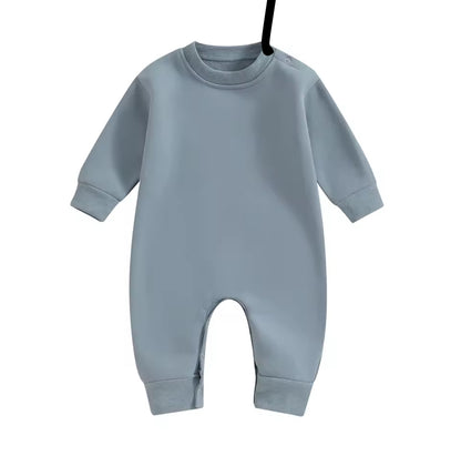 Light blue baby onesie on a white background