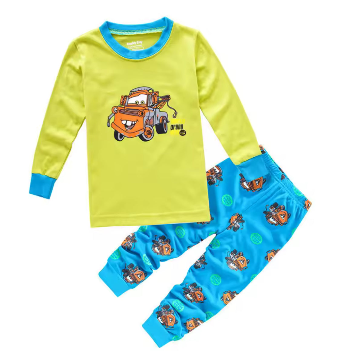 Children's pajama set with a cartoon character on a white background