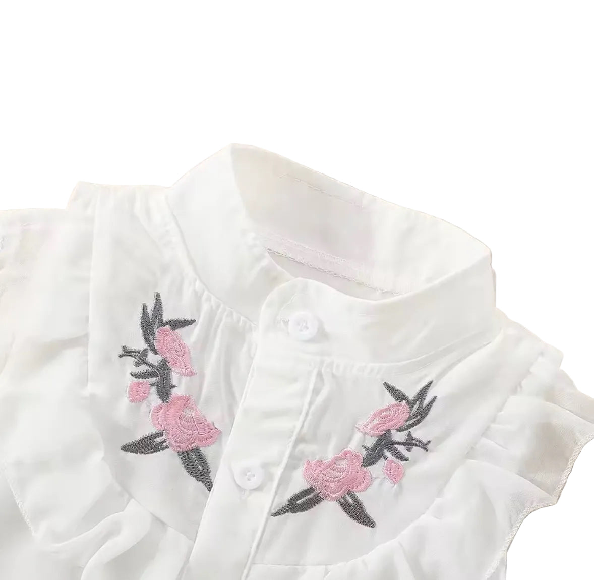 Baby Toddler Girls Sleeveless Cotton Shirt & Linen Shorts Set. 2 Colours 9M-3Y