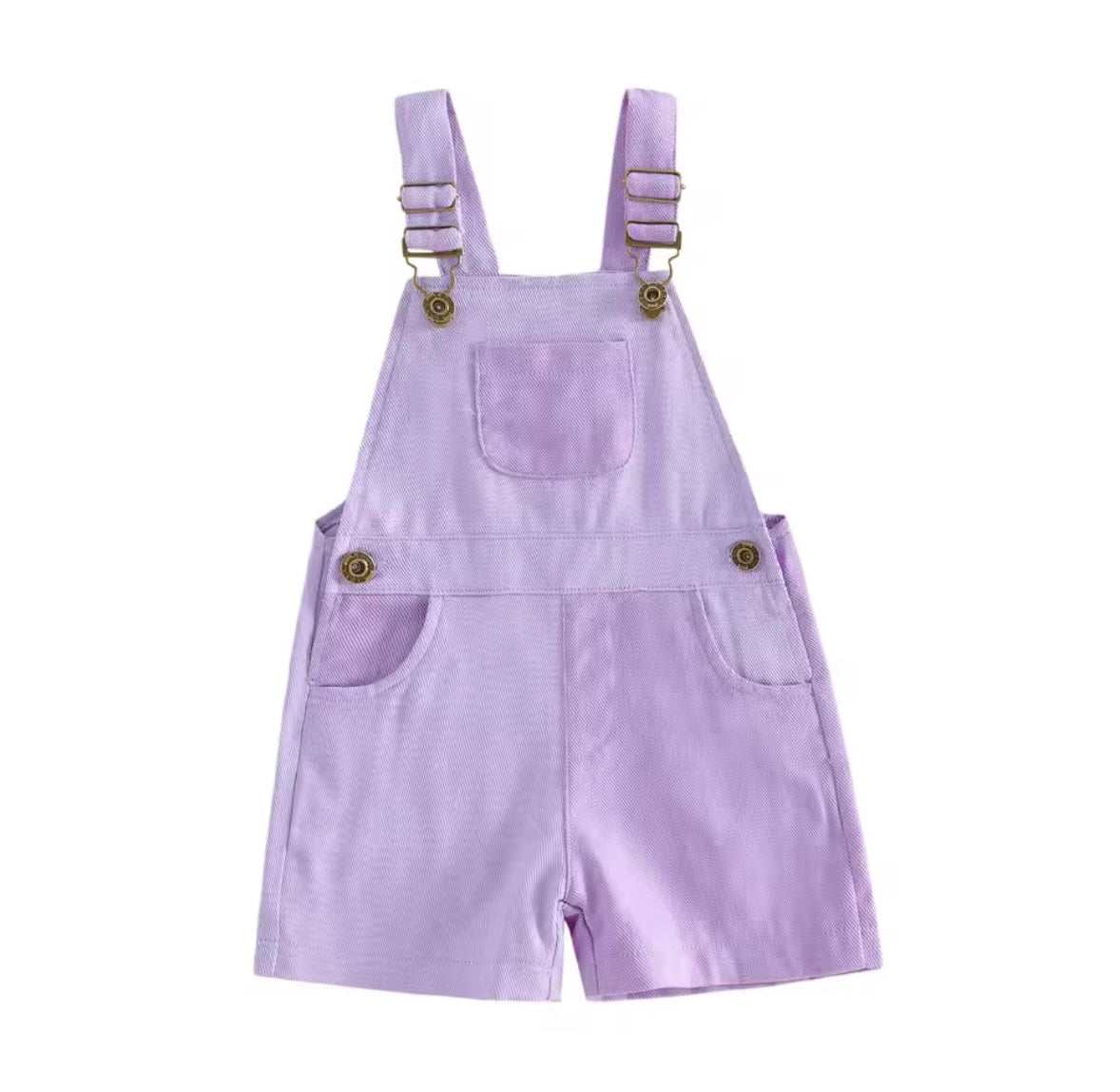 Kids Unisex Patchwork Dungaree Shorts. 6 Colours 12M-4Y