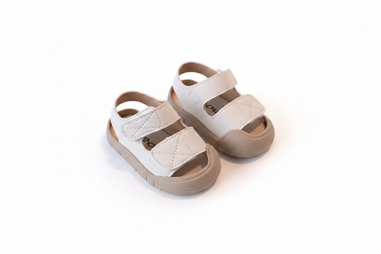 Kids Unisex Chunky Soft PU Leather Velcro Strap Sandals. 3 Colours EU15-25 infants