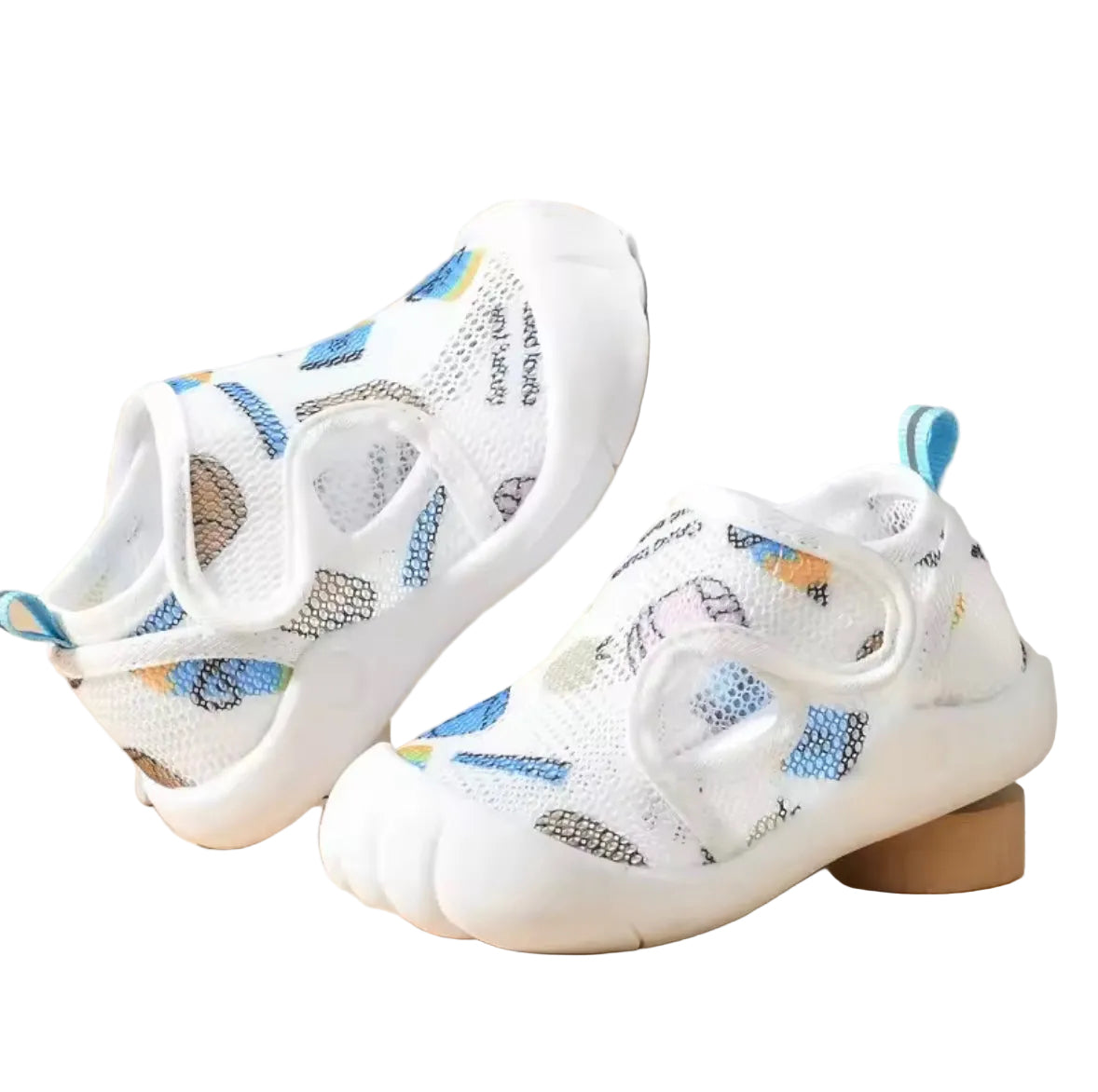 Kids Mesh Velcro Strap Anti-Slip Shoes. 4 Colours EU14-21
