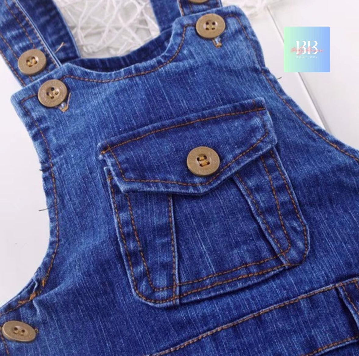 Baby/Toddler Denim Dungarees with Cute Designs. 5 variants, 9M-4Y