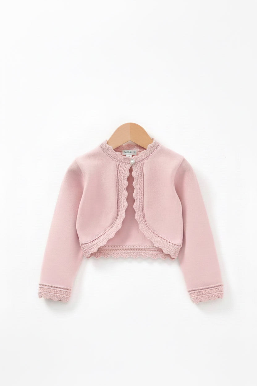 Kids Girls Lightweight Long Sleeve Shawl Cardigan. 4 Colours 1-24M