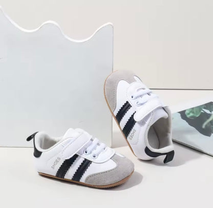 Baby Toddler Soft Velcro Strap Sneakers with Rubber Sole. 3 Colours 0-18M