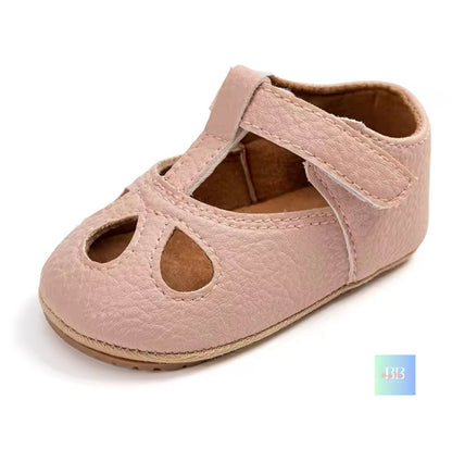Soft Leather Baby Shoes with Velcro Strap. 3 colours, 0-18M
