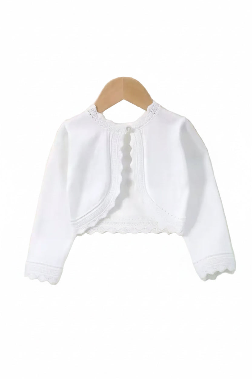 Kids Girls Lightweight Long Sleeve Shawl Cardigan. 4 Colours 1-24M