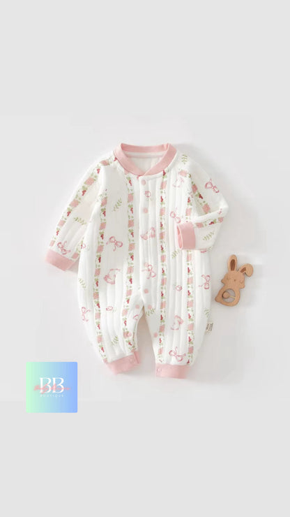 Baby/Toddler Long Sleeved Romper with Cartoon Bear Logo. 6 variants, 3-9M