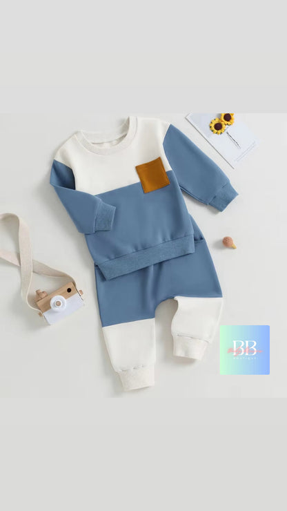 Baby/Toddler Sweatshirt & Pants set with Front Pocket. 0M-3Y, 4 colours.