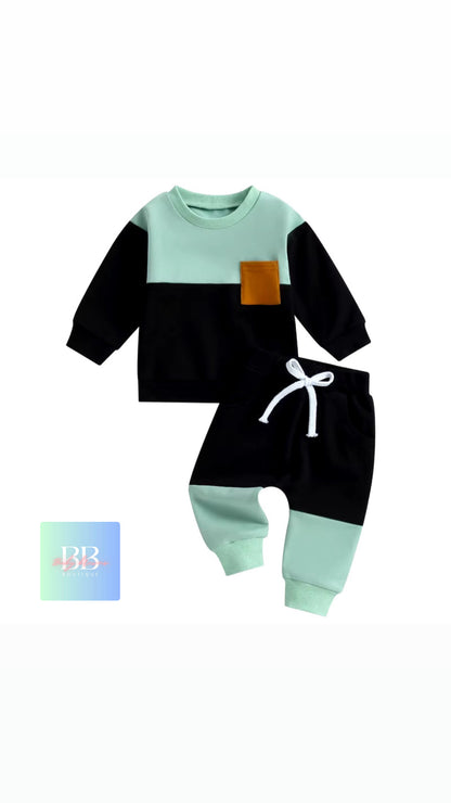 Baby/Toddler Sweatshirt & Pants set with Front Pocket. 0M-3Y, 4 colours.