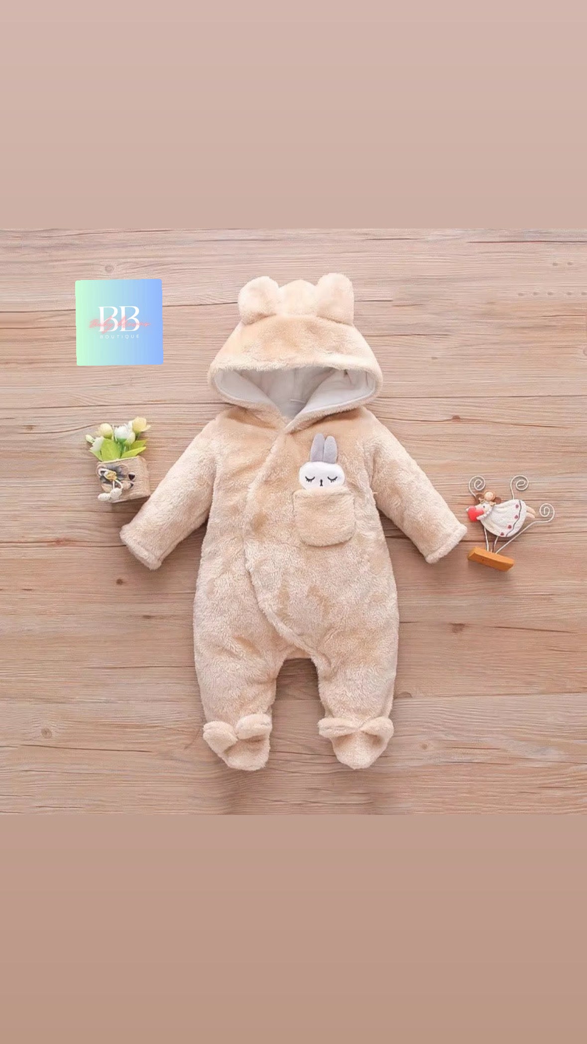 Baby/Toddler Velour Outdoor Romper with cute Hood. 0-18M, 8 variants.