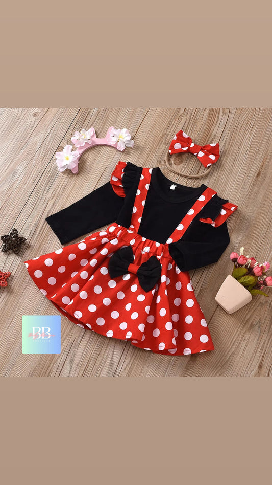Magical Moments: Minnie-Inspired Special Occasion Outfit Set for Girls Aged 1–5