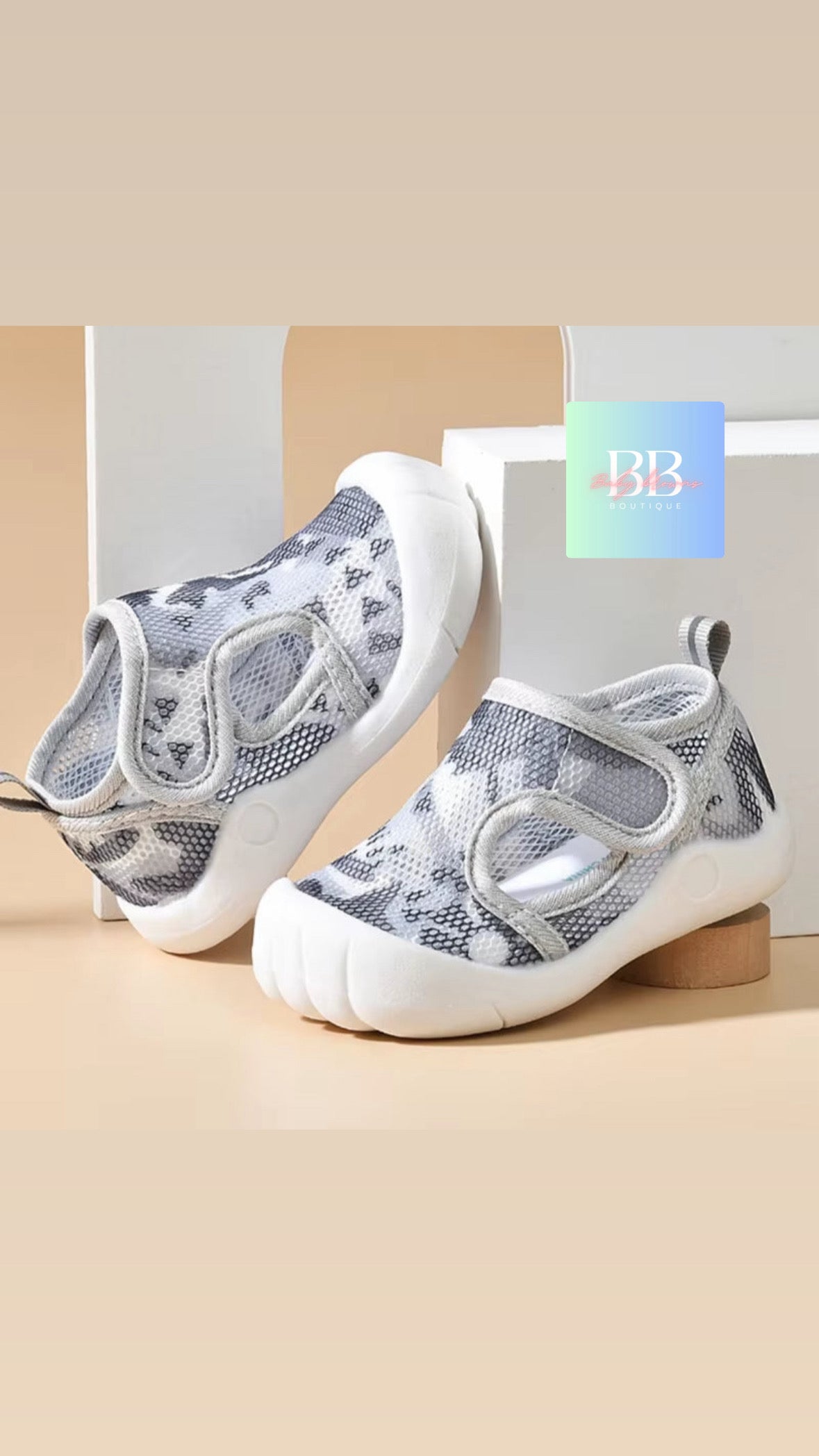 Baby/Toddler Mesh Shoes with Rubber Sole & Cute Designs. 1-3 years, 9 variants.