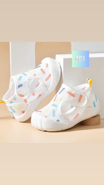 Baby/Toddler Mesh Shoes with Rubber Sole & Cute Designs. 1-3 years, 9 variants.