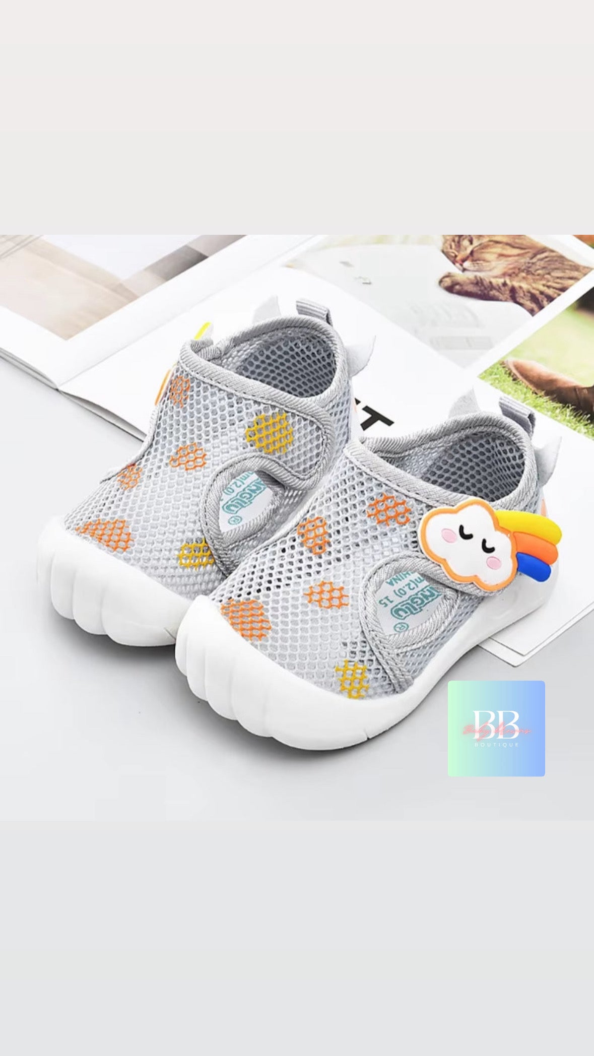 Baby/Toddler Mesh Shoes with Rubber Sole & Cute Designs. 1-3 years, 9 variants.