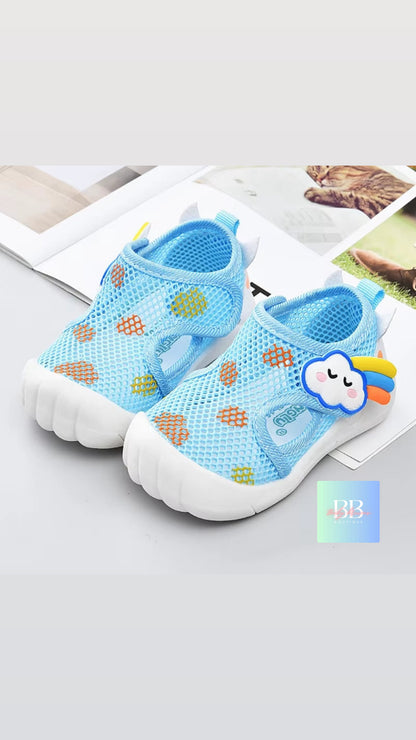 Baby/Toddler Mesh Shoes with Rubber Sole & Cute Designs. 1-3 years, 9 variants.