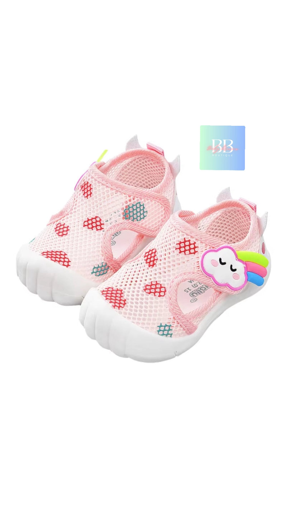 Baby/Toddler Mesh Shoes with Rubber Sole & Cute Designs. 1-3 years, 9 variants.