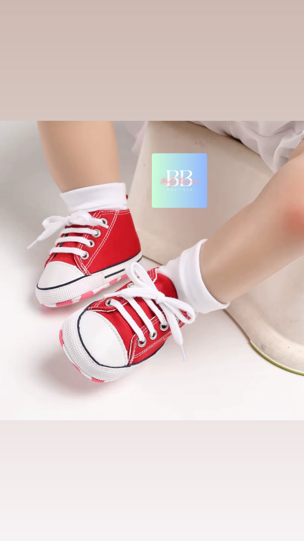 Baby/Toddler Classic Baseball Boots with Laces. 12 colours, 0-18M
