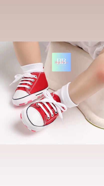 Baby/Toddler Classic Baseball Boots with Laces. 12 colours, 0-18M