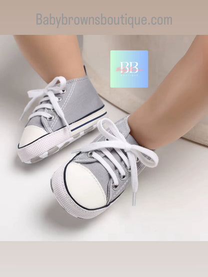 Baby/Toddler Classic Baseball Boots with Laces. 12 colours, 0-18M