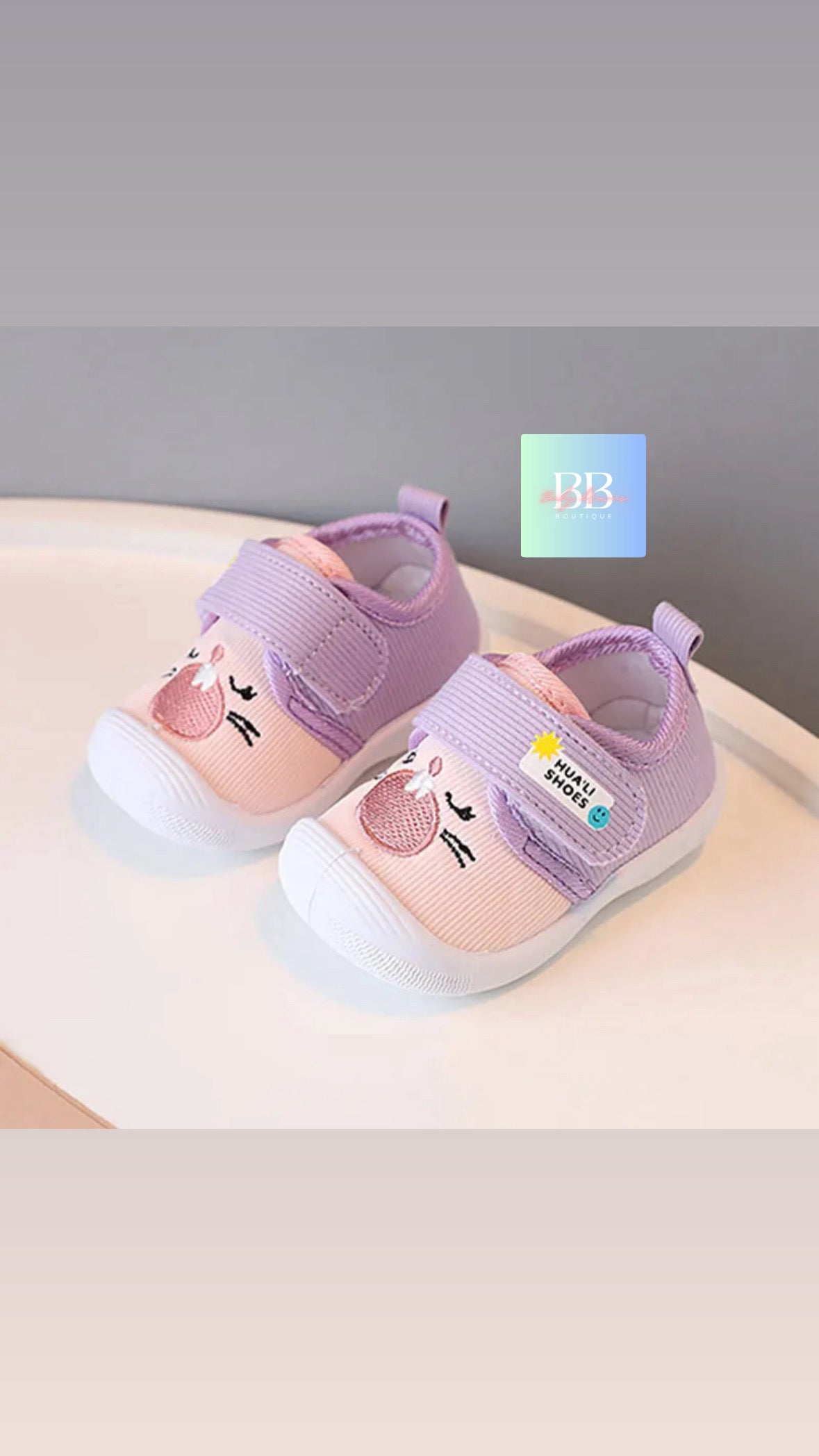 Baby/Toddler anti slip Soft Sole Shoes with Velcro Strap & Cute design. 3 colours