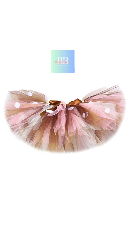 Kids Mesh Tutu with Matching Reindeer Ears Headband. 3M-14Y