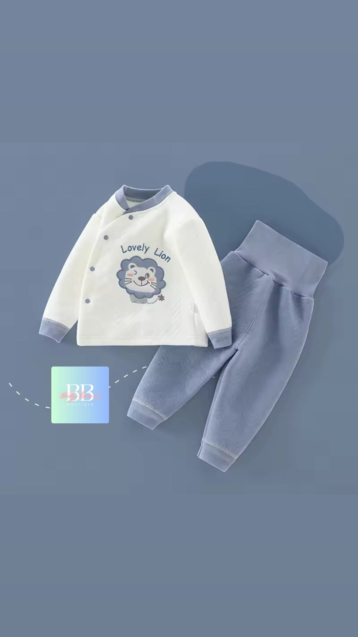 Baby/Toddler Soft Cotton Top with Button Front & Pants Set. 3-12M, 4 Colours.