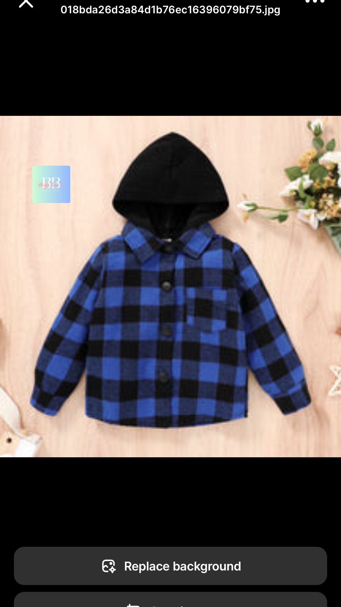 Boys Check Shirt, Long Sleeve with Hood. 18-24 Months