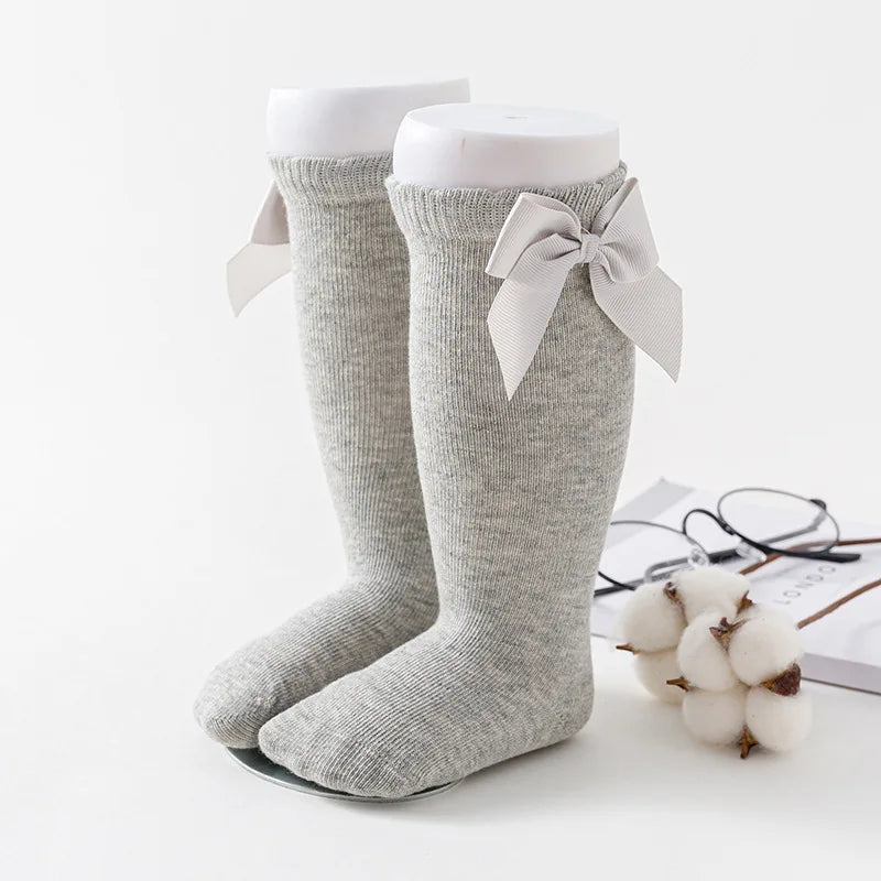 Baby Socks Bowknot Spring Summer Newborn Baby Girl Knee Socks Kids Breathable Cotton Knee High Socks for Toddler Sokken