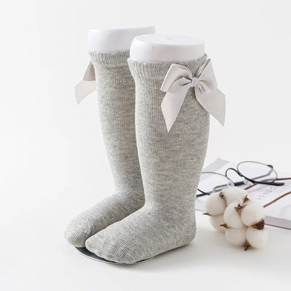 Baby Socks Bowknot Spring Summer Newborn Baby Girl Knee Socks Kids Breathable Cotton Knee High Socks for Toddler Sokken