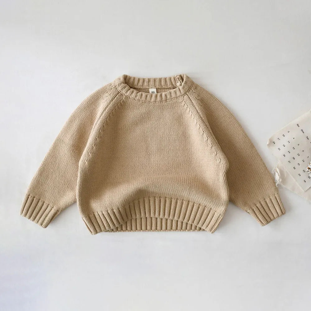 Autumn Winter Kids Clothes Kids Sweaters Boys Girls Knit Pullover Solid Girls Thick Sweater Kids Knit Wear