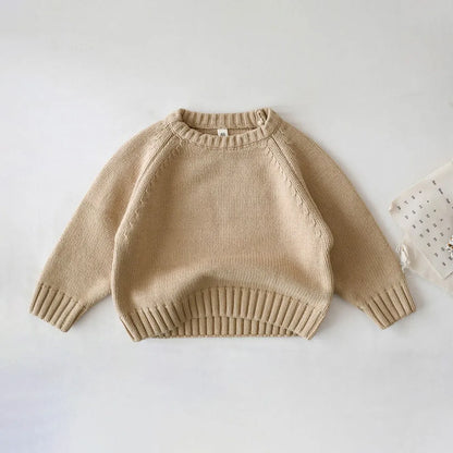 Autumn Winter Kids Clothes Kids Sweaters Boys Girls Knit Pullover Solid Girls Thick Sweater Kids Knit Wear
