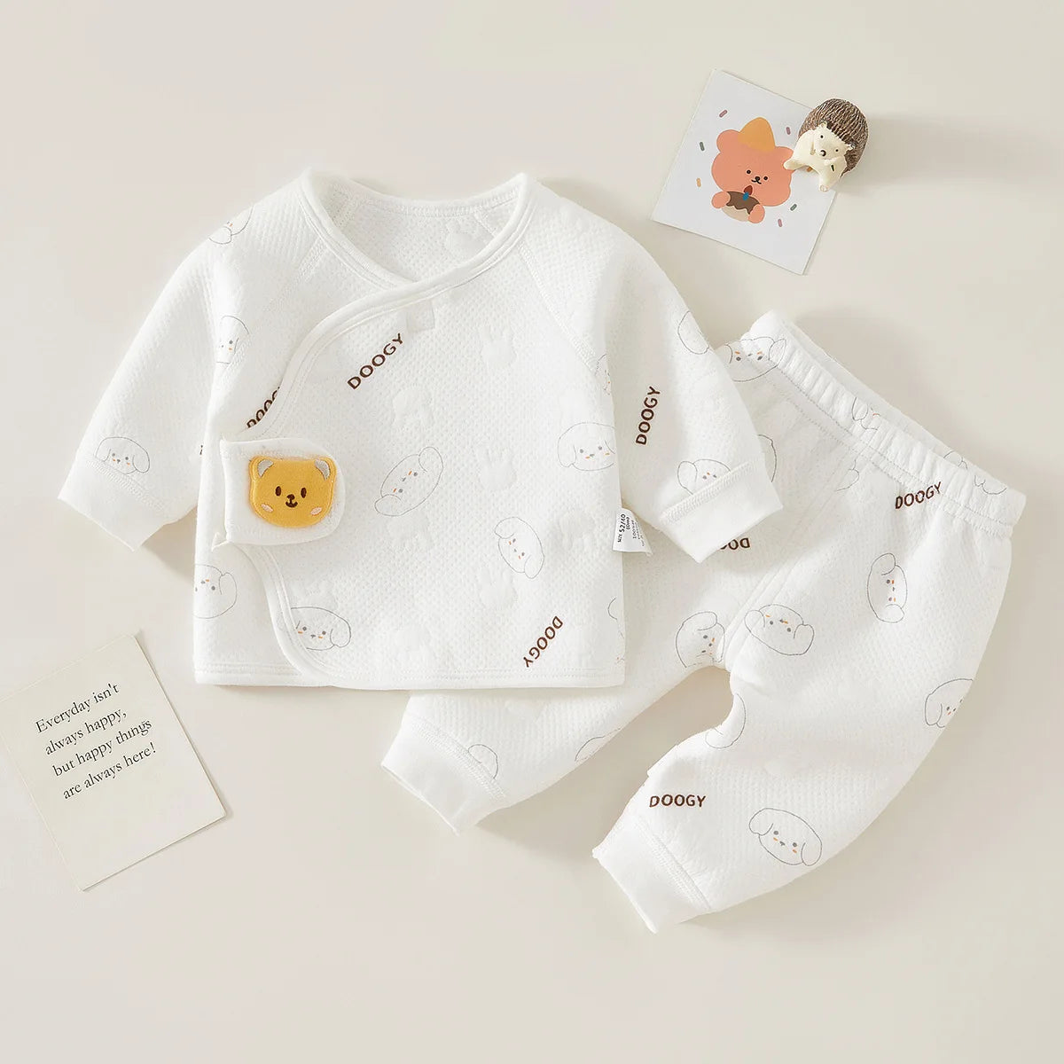 Autumn Winter Thermal Underwear Suit Baby Clothing Sets Boys Girls Pajama Sets Baby Warm Sleepwear Cartoon Bear Kids Clothes